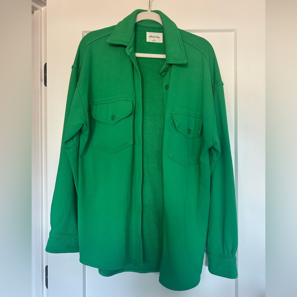 Aritzia Wilfred Free Terry Fleece Shirt Jacket Shacket